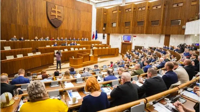 The Slovak parliament chamber in session